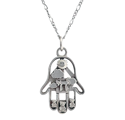 Silver Lightened Chai Pendants - Hamsa Gifts