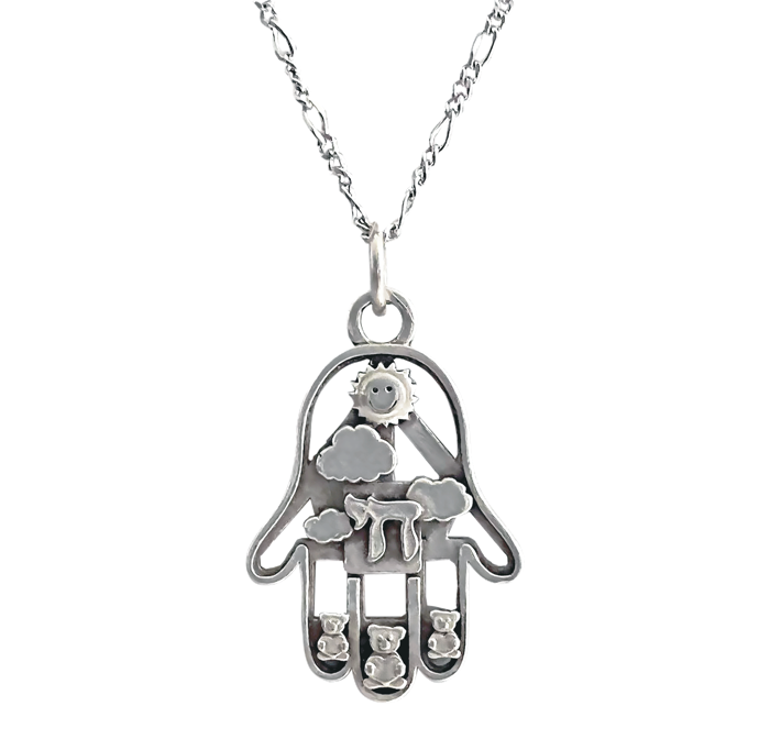 Silver Lightened Chai Pendants - Hamsa Gifts