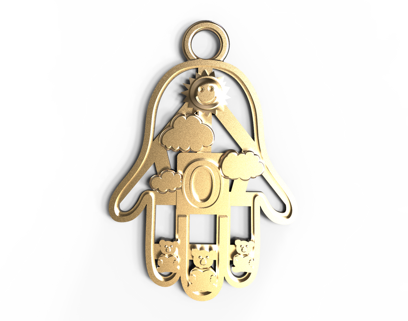 14k Yellow Gold Teddy Bear Pendants - Hamsa Gifts