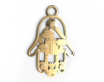 14k Yellow Gold Teddy Bear Pendants - Hamsa Gifts