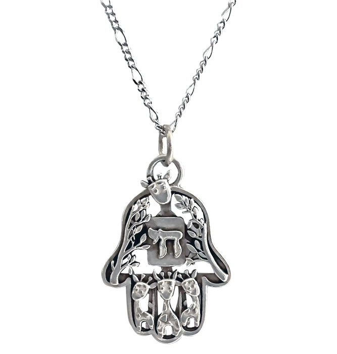 Silver Lightened Chai Pendants - Hamsa Gifts