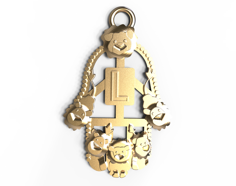 14k Yellow Gold Lions Pendants - Hamsa Gifts