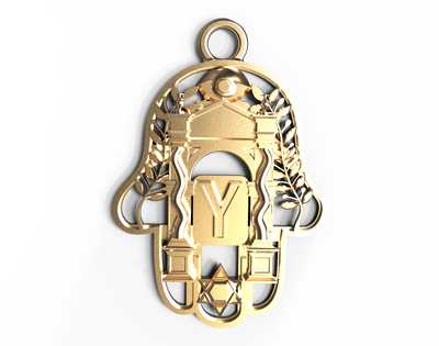 14k Yellow Gold Passages Pendants - Hamsa Gifts