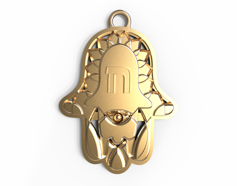 14k Yellow Gold Splendor Pendants - Hamsa Gifts