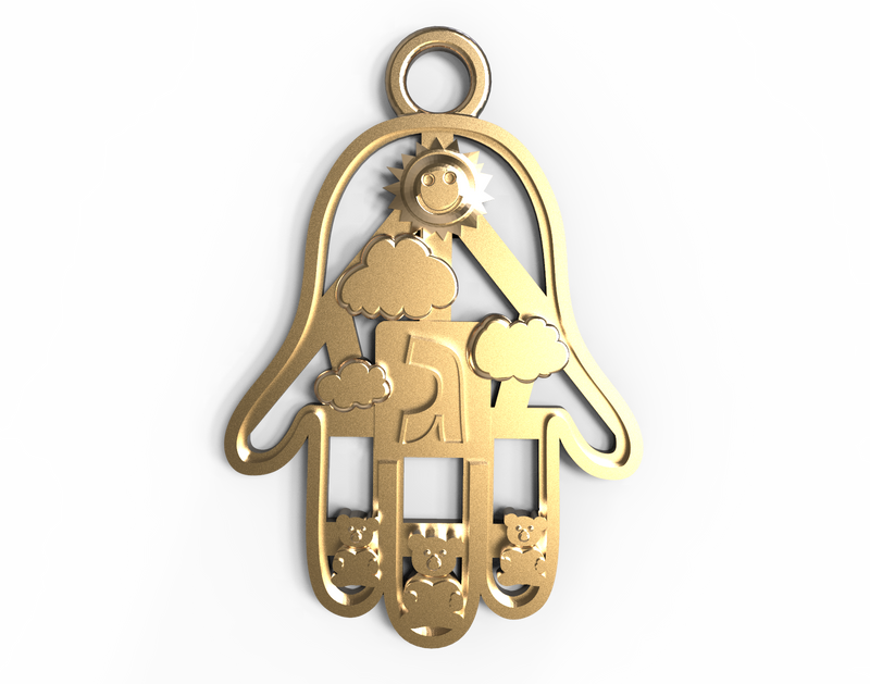 14k Yellow Gold Teddy Bear Pendants - Hamsa Gifts