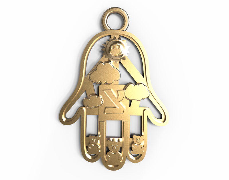 14k Yellow Gold Teddy Bear Pendants - Hamsa Gifts