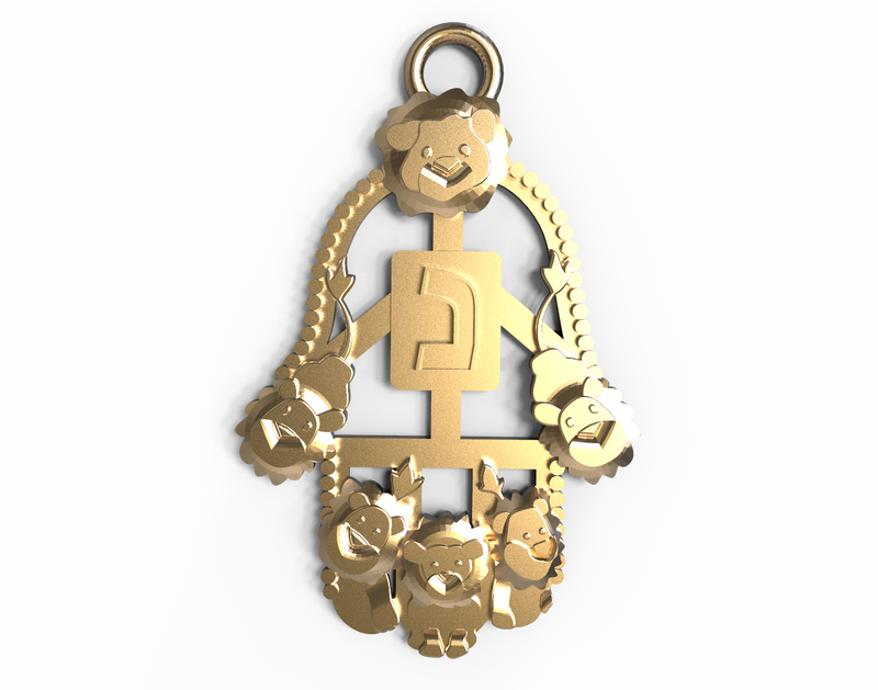 14k Yellow Gold Lions Pendants - Hamsa Gifts