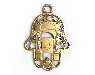 14k Yellow Gold Passages Pendants - Hamsa Gifts