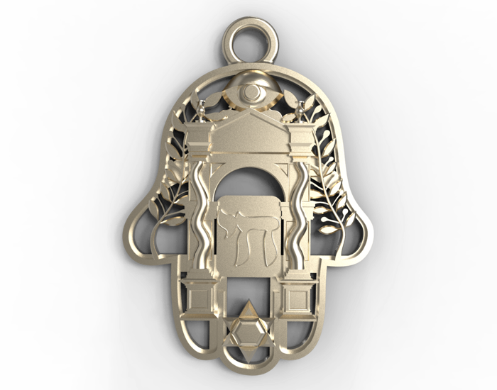 White Gold Chai Pendants - Hamsa Gifts