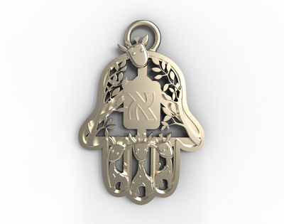 White Gold Giraffes Pendants - Hamsa Gifts