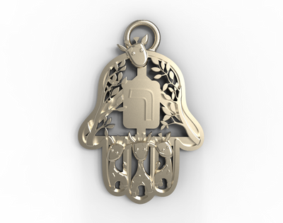 White Gold Giraffes Pendants - Hamsa Gifts