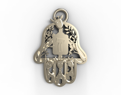 White Gold Giraffes Pendants - Hamsa Gifts