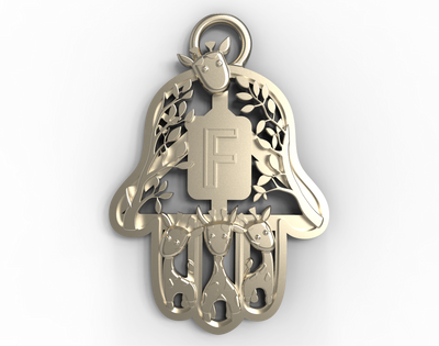 White Gold Giraffes Pendants - Hamsa Gifts