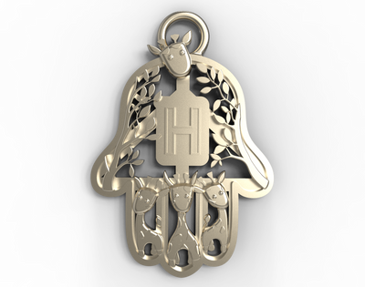 White Gold Giraffes Pendants - Hamsa Gifts