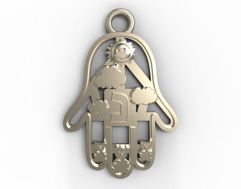 White Gold Teddy Pendants - Hamsa Gifts