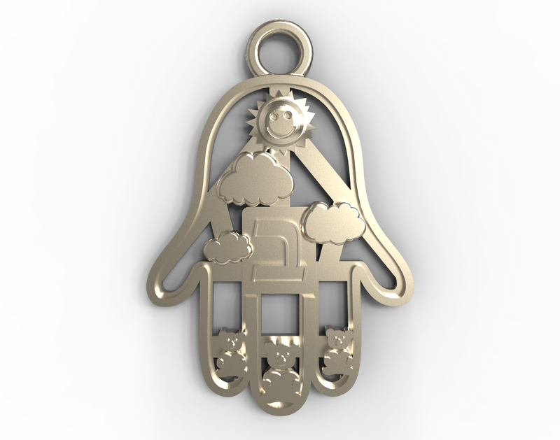 White Gold Teddy Pendants - Hamsa Gifts