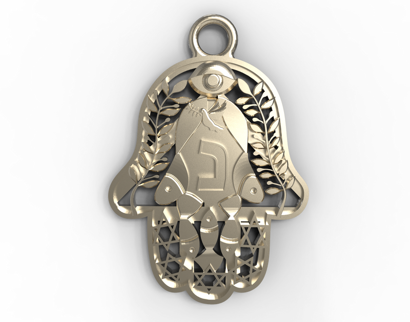 White Gold Peace Pendants - Hamsa Gifts