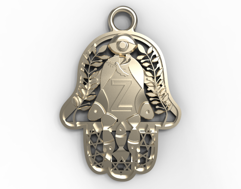 White Gold Peace Pendants - Hamsa Gifts