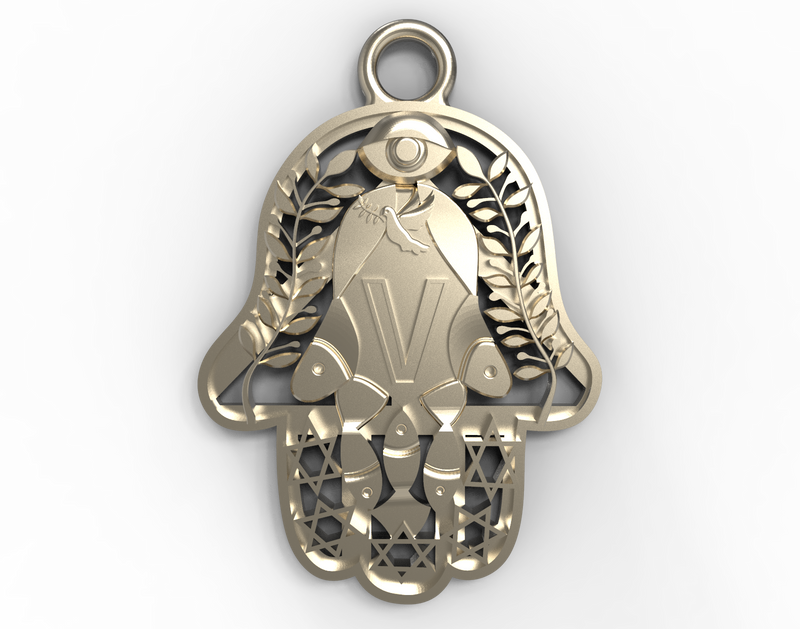 White Gold Peace Pendants - Hamsa Gifts