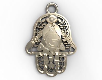 White Gold Peace Pendants - Hamsa Gifts