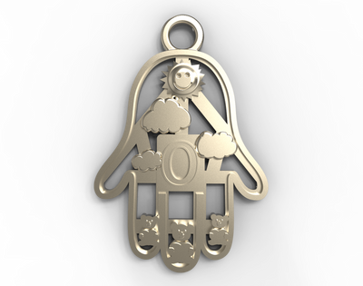 White Gold Teddy Pendants - Hamsa Gifts