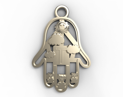 White Gold Teddy Pendants - Hamsa Gifts