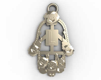 White Gold Lions Pendants - Hamsa Gifts